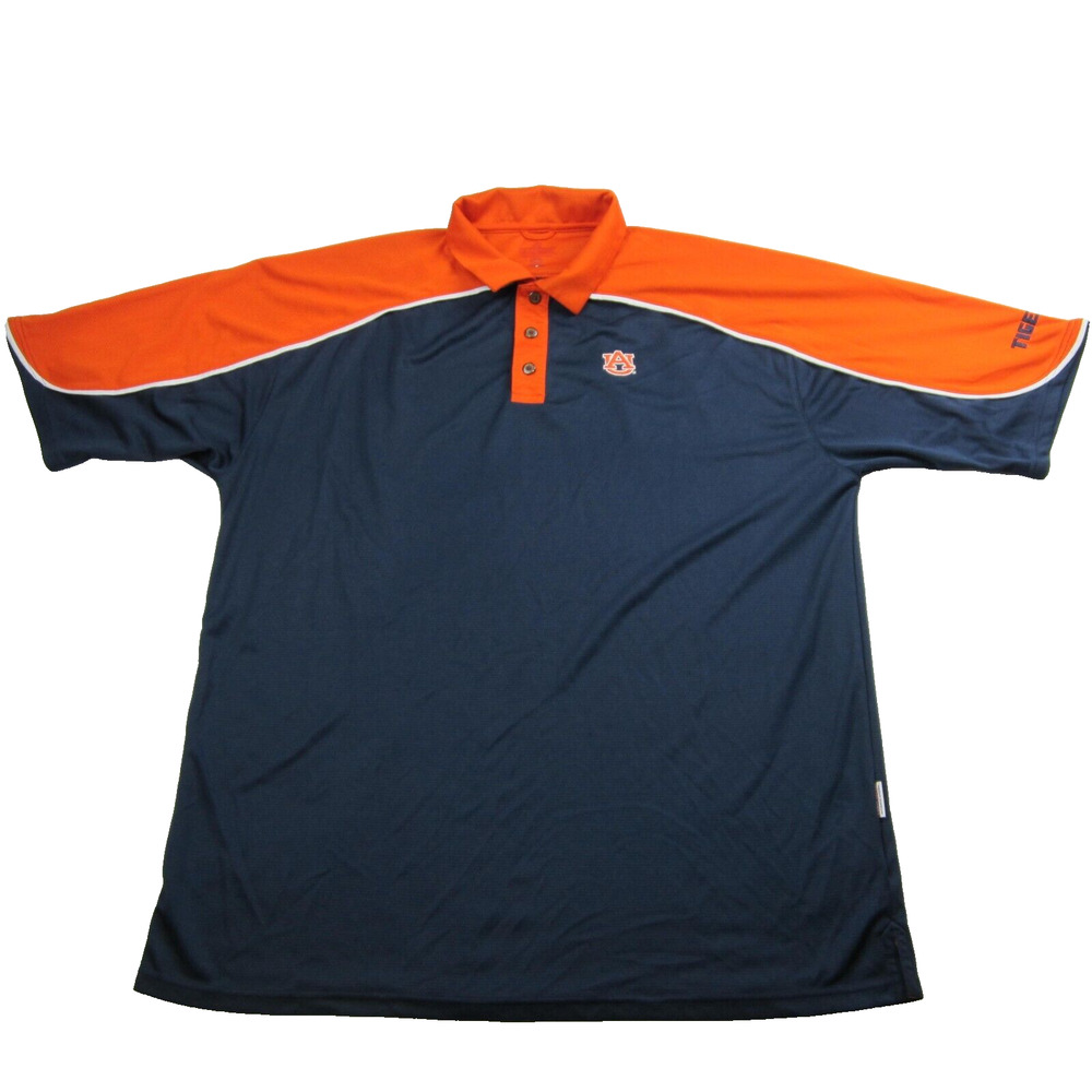 NCAA Auburn Tigers 3 button shirt Men's size 2XL Orange and Blue team issue